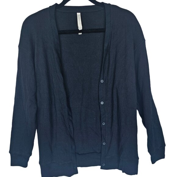Aritzia Black Waffle Cardigan - Picture 1 of 2